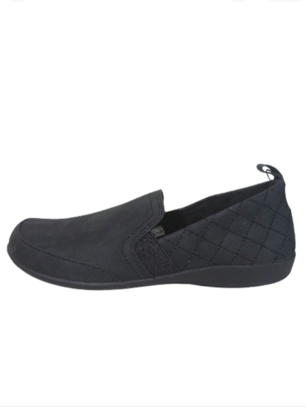 JSport Loafers Women's 8 Black Faux Leather Quilted Casual Slip-on Shoes